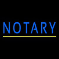 Blue Notary Yellow Line Leuchtreklame