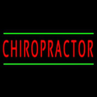 Red Chiropractor Green Lines Leuchtreklame