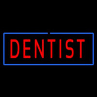 Red Dentist Blue Border Leuchtreklame