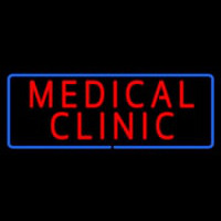 Red Medical Clinic Blue Border Leuchtreklame