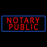 Red Notary Public Blue Border Leuchtreklame
