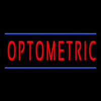 Red Optometric Blue Lines Leuchtreklame