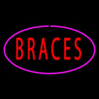 Braces Oval Pink Leuchtreklame