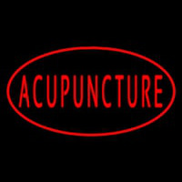 Acupuncture Oval Red Leuchtreklame