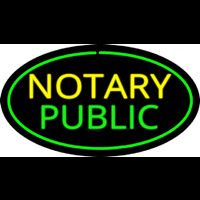 Oval Green Notary Public Leuchtreklame