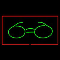 Glasses Logo Rectangle Red Leuchtreklame