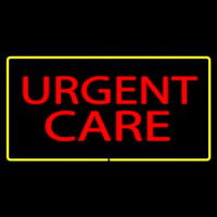 Red Urgent Care Yellow Border Leuchtreklame