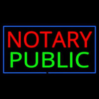 Notary Public Blue Border Leuchtreklame