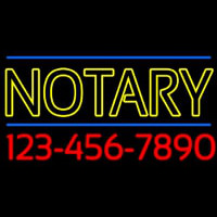 Double Stroke Yellow Notary With Phone Numbers Leuchtreklame