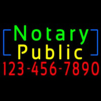 Green Notary Public With Phone Number Leuchtreklame