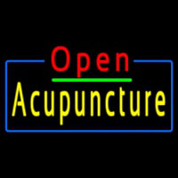 Red Open Acupuncture Blue Border Leuchtreklame