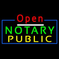 Red Open Notary Public Blue Border Leuchtreklame