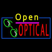 Yellow Open Red Optical Logo Leuchtreklame