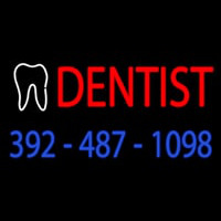 Red Dentist With Phone Number Leuchtreklame