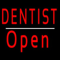 Dentist Open White Line Leuchtreklame