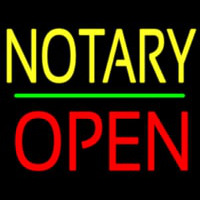 Notary Block Open Green Line Leuchtreklame