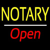 Notary Open White Line Leuchtreklame