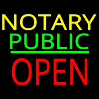 Notary Public Block Open Green Line Leuchtreklame