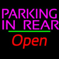 Parking In Rear Open Green Line Leuchtreklame