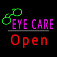 Eye Care Logo Red Open White Line Leuchtreklame