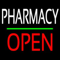 Pharmacy Block Open Green Line Leuchtreklame