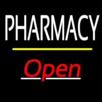 Pharmacy Open Yellow Line Leuchtreklame