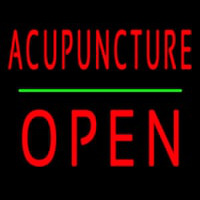 Acupuncture Block Open Green Line Leuchtreklame