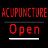 Red Acupuncture Open White Line Leuchtreklame