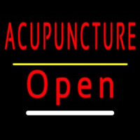 Red Acupuncture Open Yellow Line Leuchtreklame