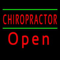 Red Chiropractor Green Lines Open Leuchtreklame