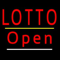 Red Lotto Yellow Line Open Leuchtreklame