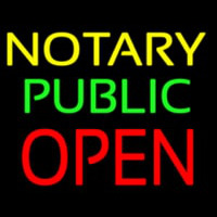 Yellow Notary Public Open Leuchtreklame