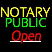 Notary Public Red Open Leuchtreklame