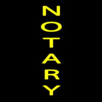 Vertical Yellow Notary Leuchtreklame
