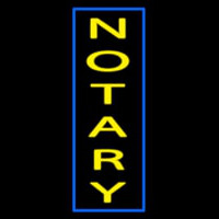 Vertical Yellow Notary Blue Border Leuchtreklame
