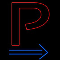Parking P With Arrow Leuchtreklame