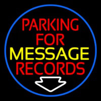 Custom Red Parking For Records White Border Leuchtreklame
