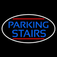 Blue Parking Stairs Oval With White Border Leuchtreklame