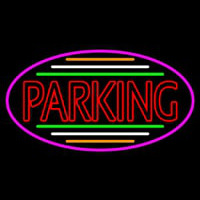 Double Stroke Parking Oval With Pink Border Leuchtreklame