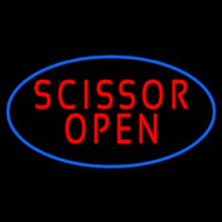 Scissor Open With Blue Border Leuchtreklame