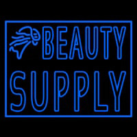Double Stroke Blue Beauty Supply Leuchtreklame