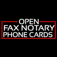 White Open Fa  Notary Phone Cards With Red Border Leuchtreklame