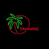 Red Tanning With Palm Tree Leuchtreklame