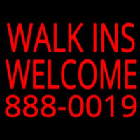 Red Walk Ins Welcome With Phone Number Leuchtreklame