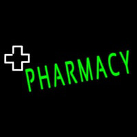 Green Pharmacy With Plus Logo Leuchtreklame