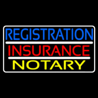 Registration Insurance Notary White Border And Lines Leuchtreklame