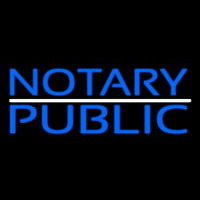 Blue Notary Public With White Line Leuchtreklame