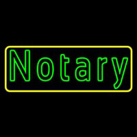 Green Notary Yellow Border Leuchtreklame