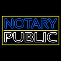 Notary Public With Yellow Border And Line Leuchtreklame