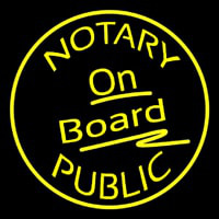 Round Notary Public On Board Leuchtreklame